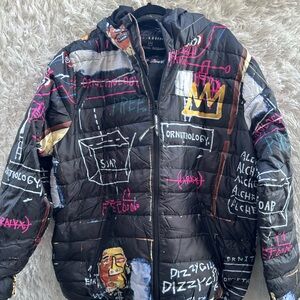 Jean-Michel Basquiat x Members Only Alchemy Puffer Jacket Men’s NWT
